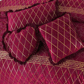 Elixir 5 Pcs Velvet Bedding Set Red